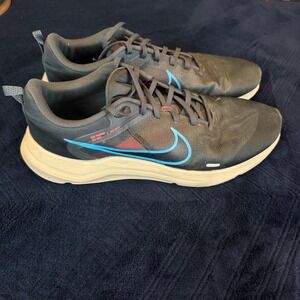 Nike Downshifter 12 Dark Smoke Grey Black Blue Running Shoes DD9293-008 Mens 12